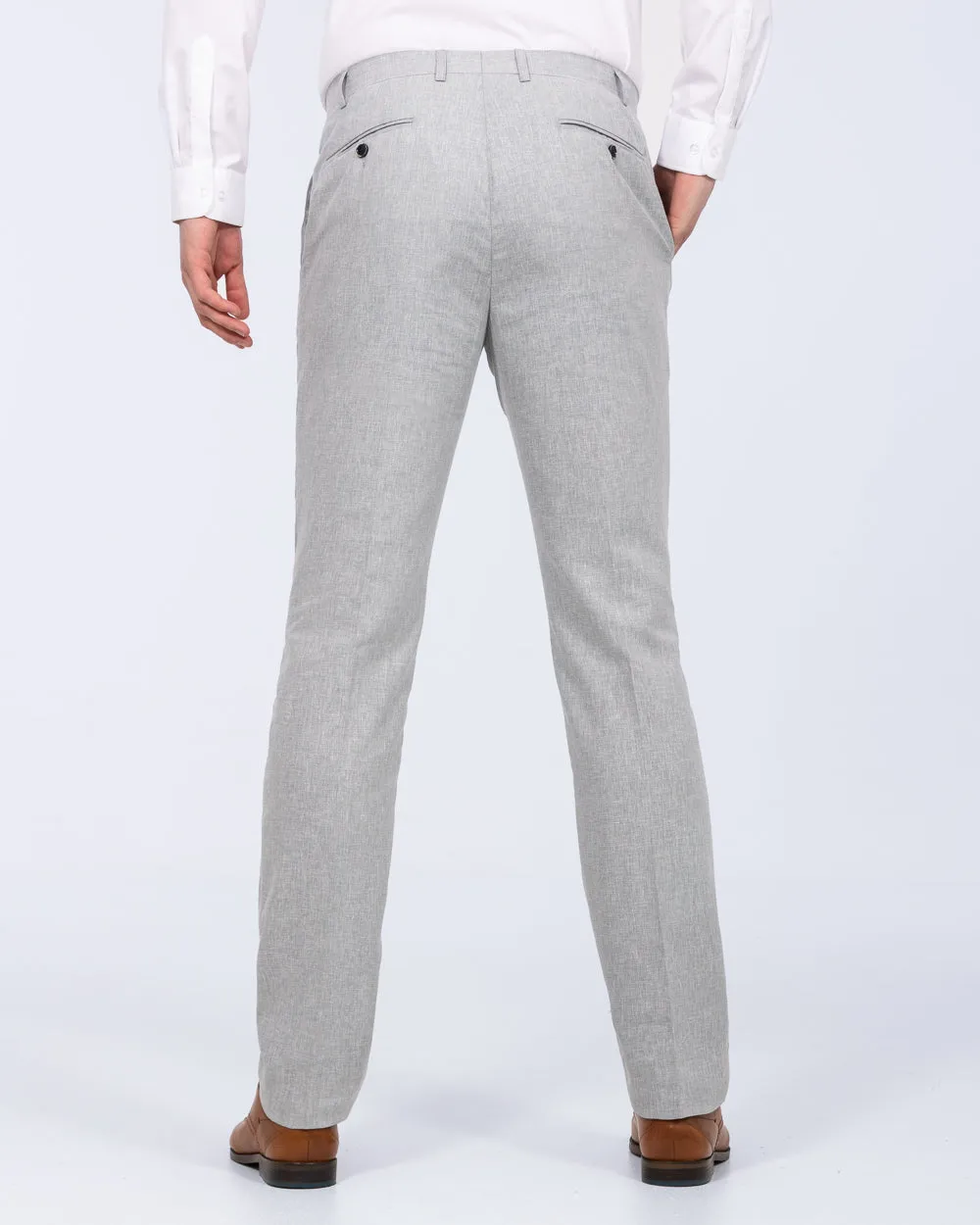 Skopes Tuscany Slim Fit Linen Blend Trousers (silver) minimalist style