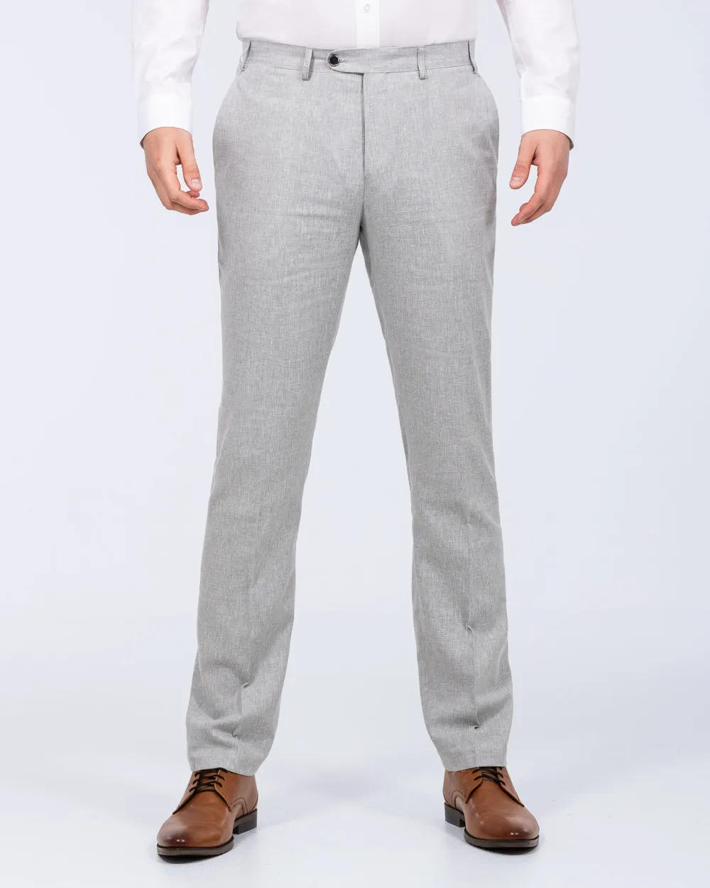 Skopes Tuscany Slim Fit Linen Blend Trousers (silver) office wear