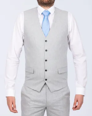 Skopes Tuscany Slim Fit Linen Blend Waistcoat (silver) retro revival