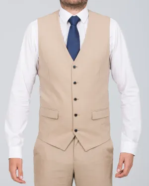 Skopes Tuscany Slim Fit Linen Blend Waistcoat (stone) color block