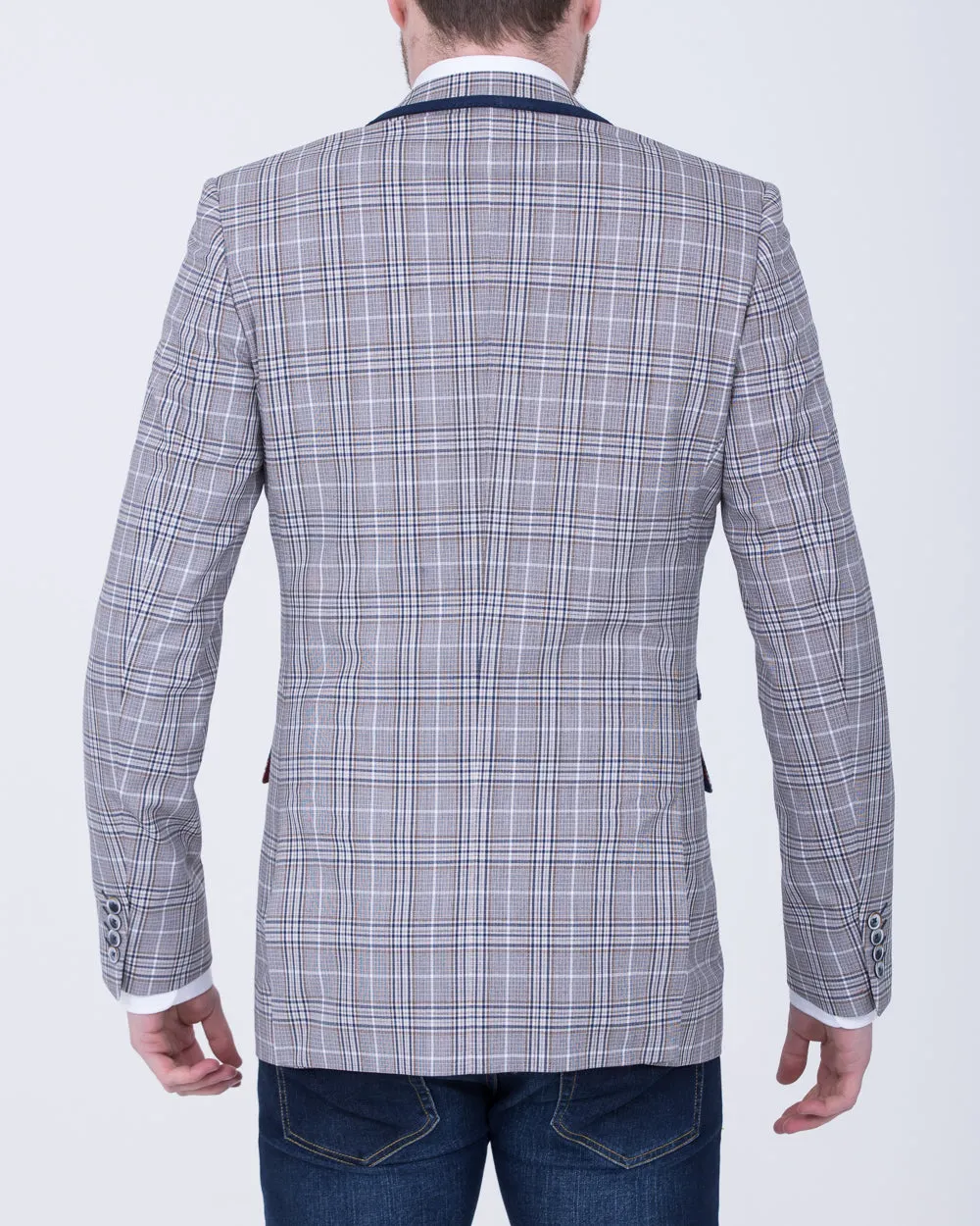 Skopes Whittington Tall Checked Blazer (stone/navy) tone shift