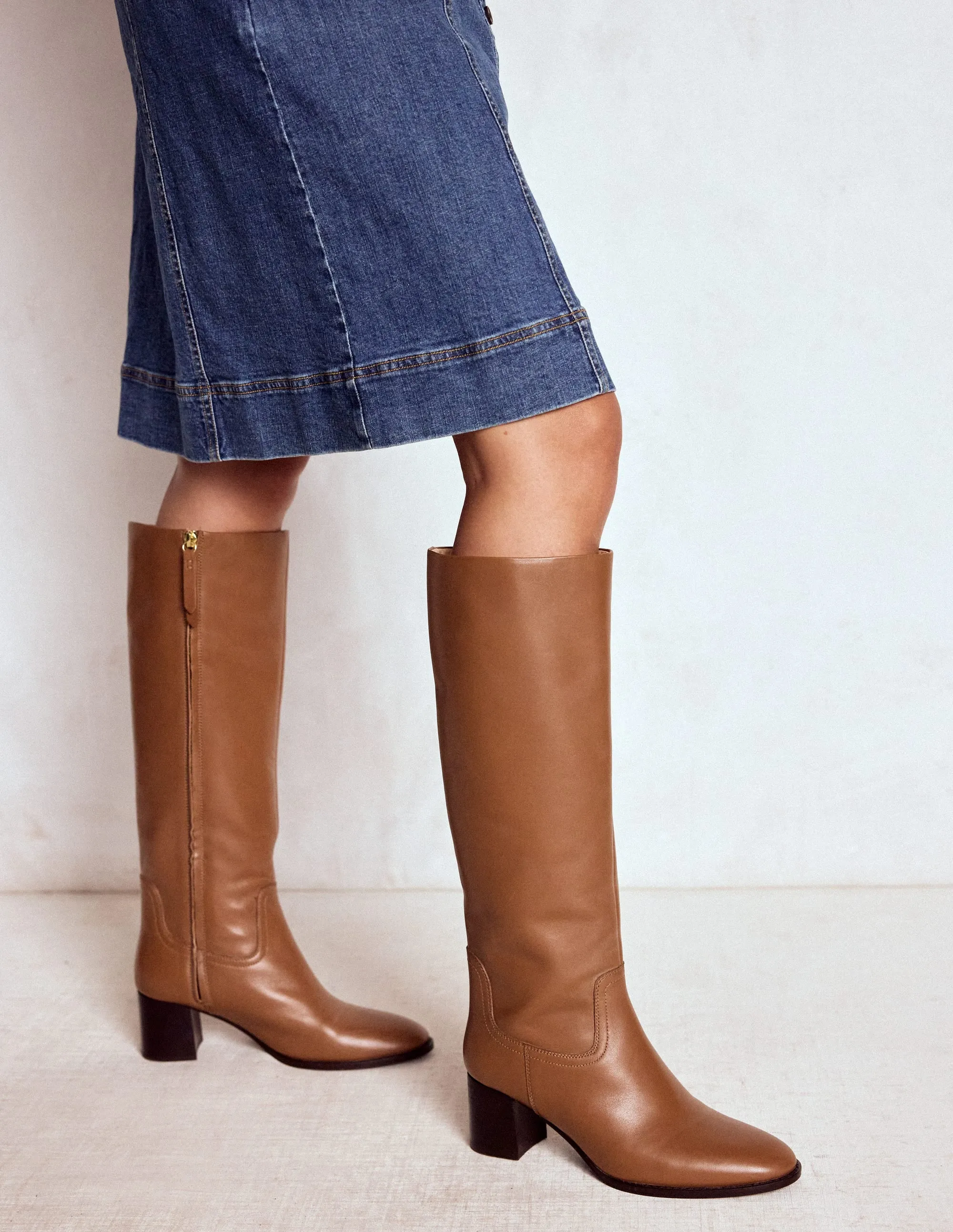 Skye Smart Knee Boots-Tan shock absorption