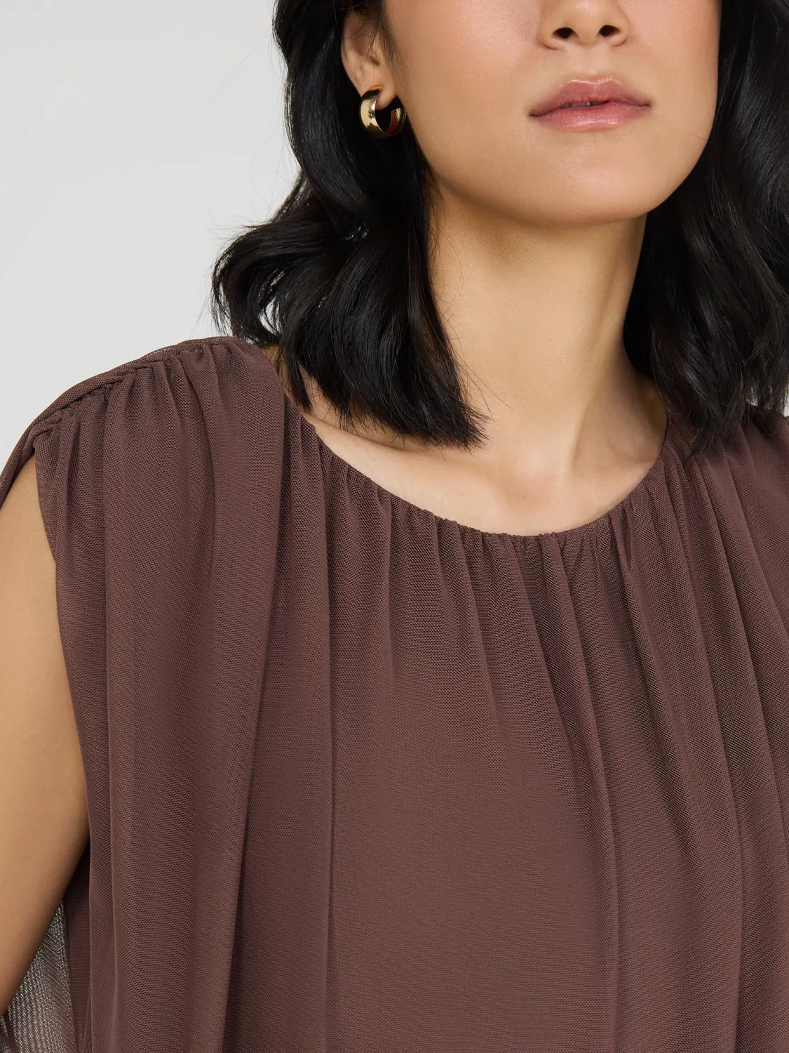Sleeveless Bubble Hem Top gym staple