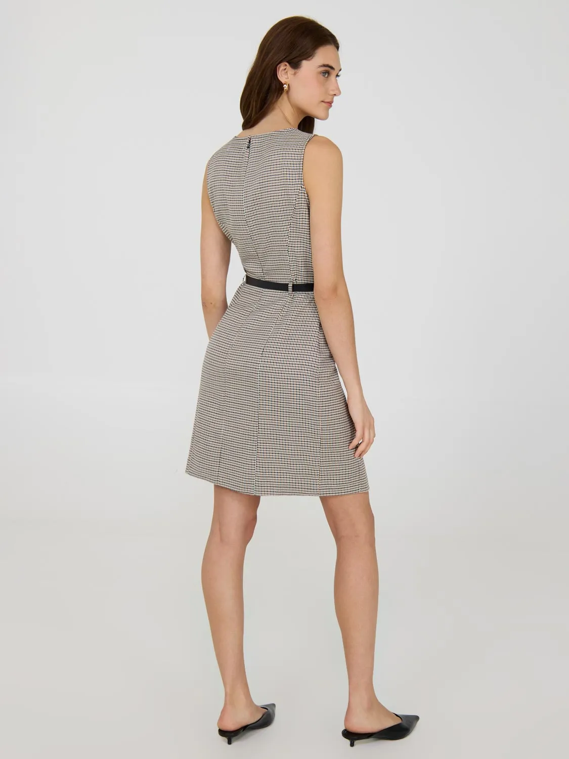 Sleeveless Checkered Dress flex wear