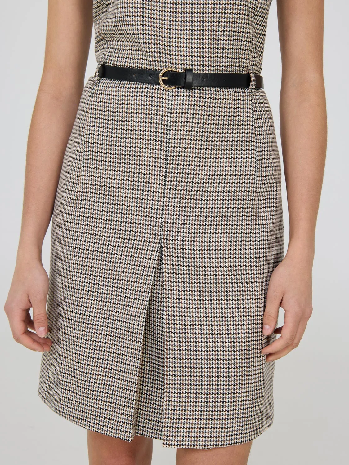Sleeveless Checkered Dress business simple