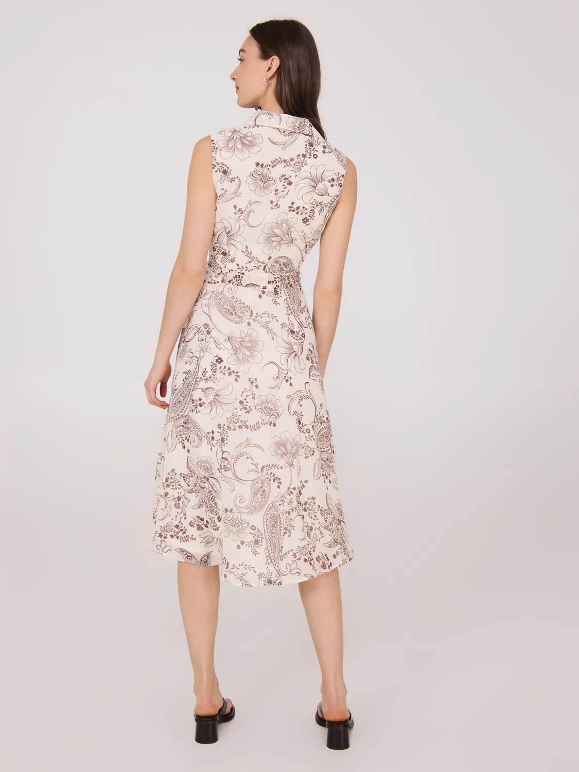 Sleeveless Chiffon Printed Midi Dress spring wear
