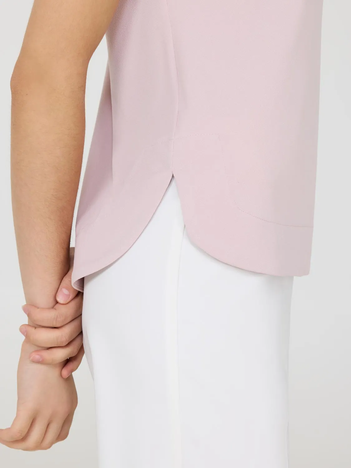 Sleeveless Crepe Shell Top gym casual