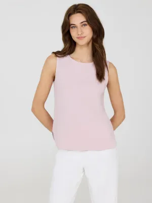 Sleeveless Crepe Shell Top move easy