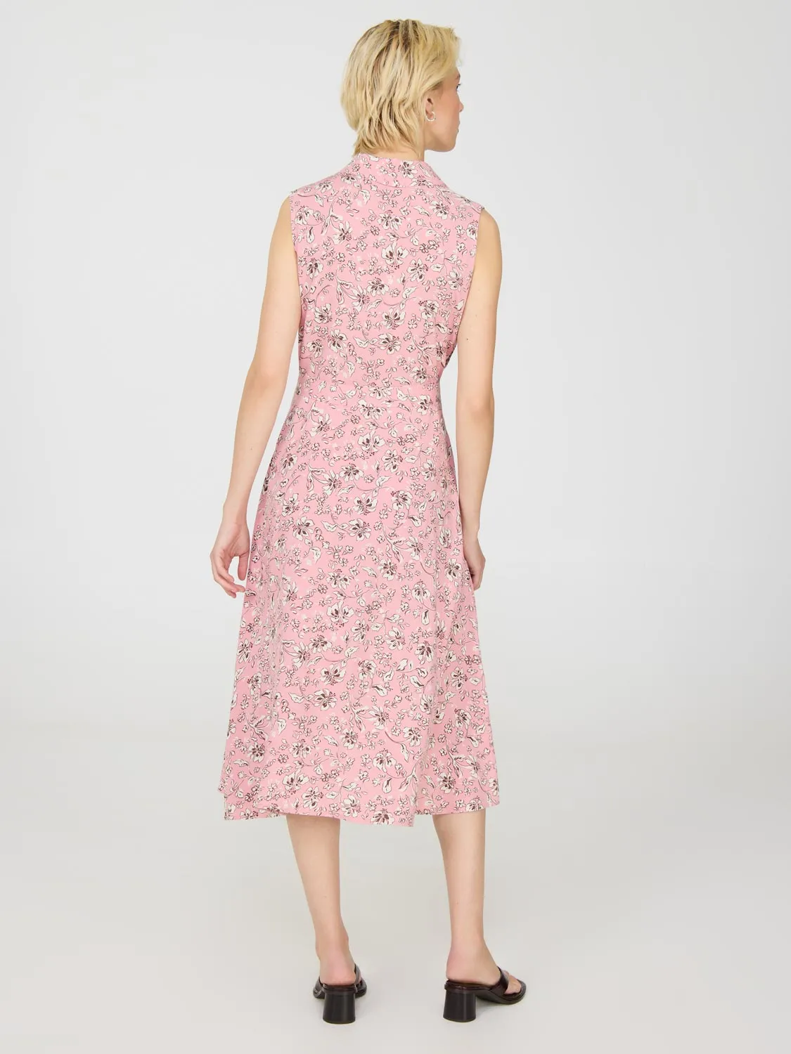 Sleeveless Floral Print Midi Dress graceful style