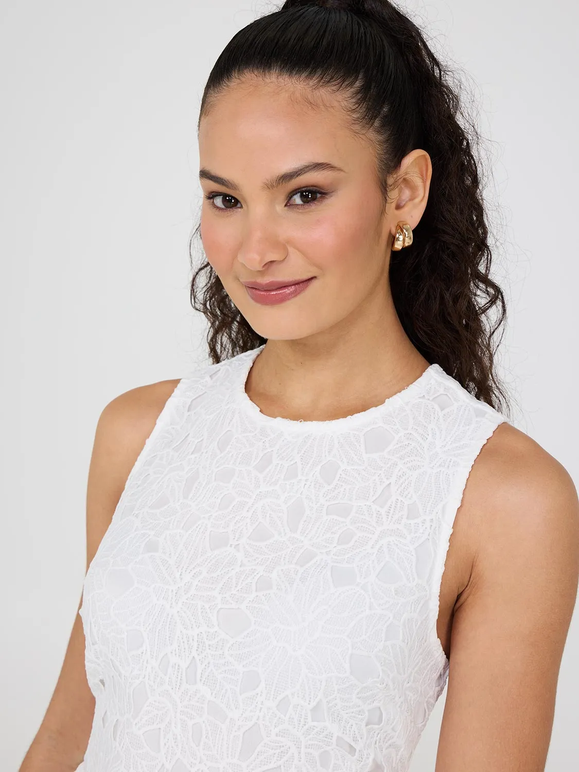 Sleeveless Lace Sheath Dress family gathering