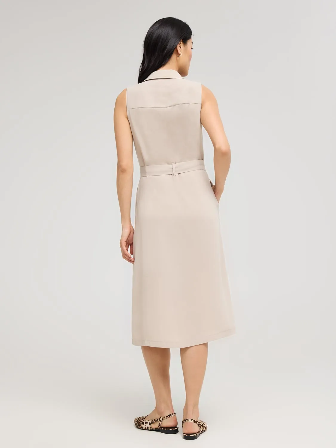 Sleeveless Midi Shirt Dress ethical production