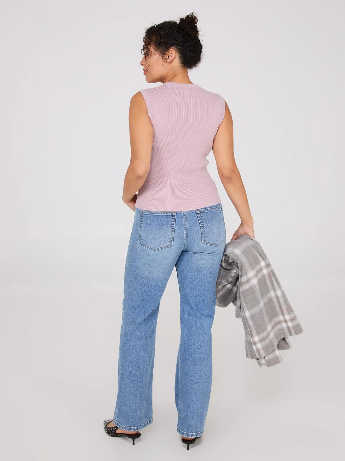 Sleeveless Ribbed Sweater base chic