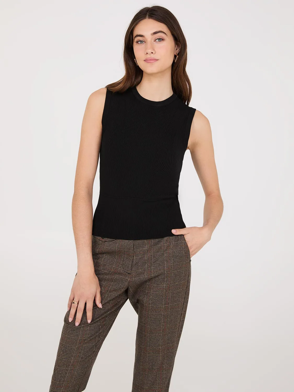 Sleeveless Ribbed Sweater basic luxe