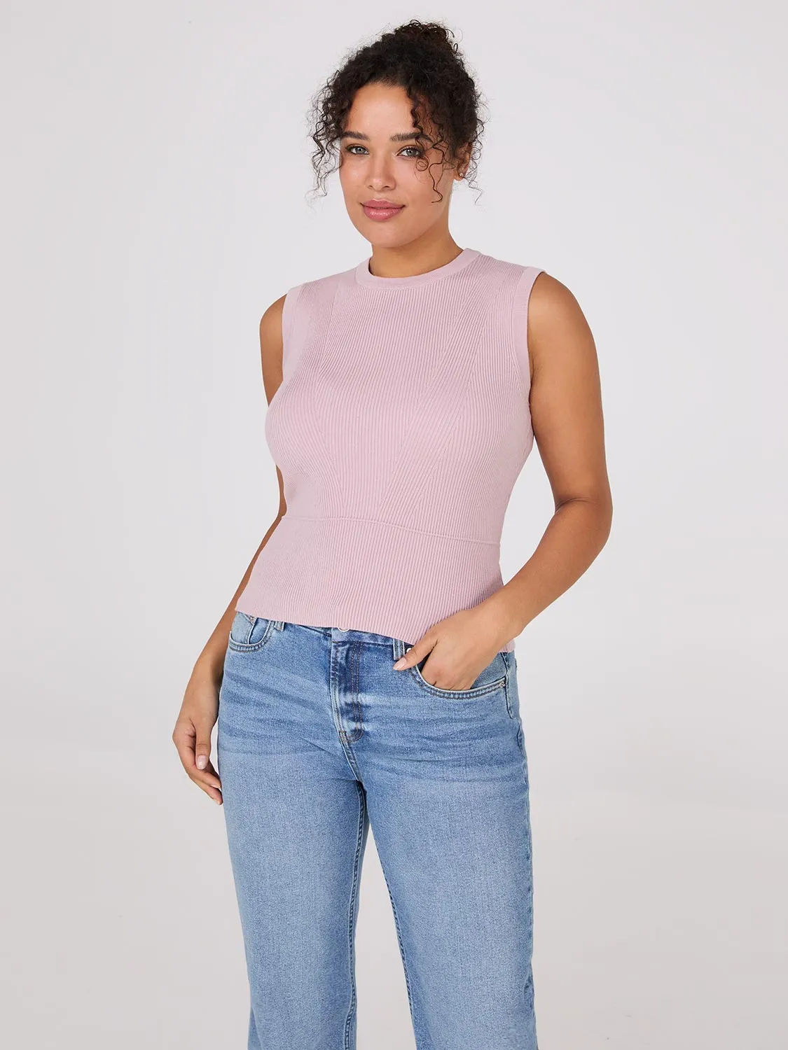 Sleeveless Ribbed Sweater mix ready