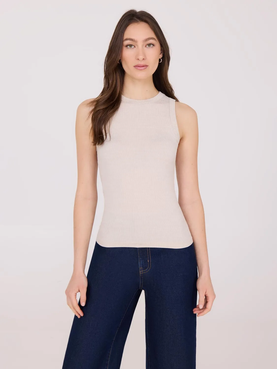 Sleeveless Ribbed Tank Top subtle elegance
