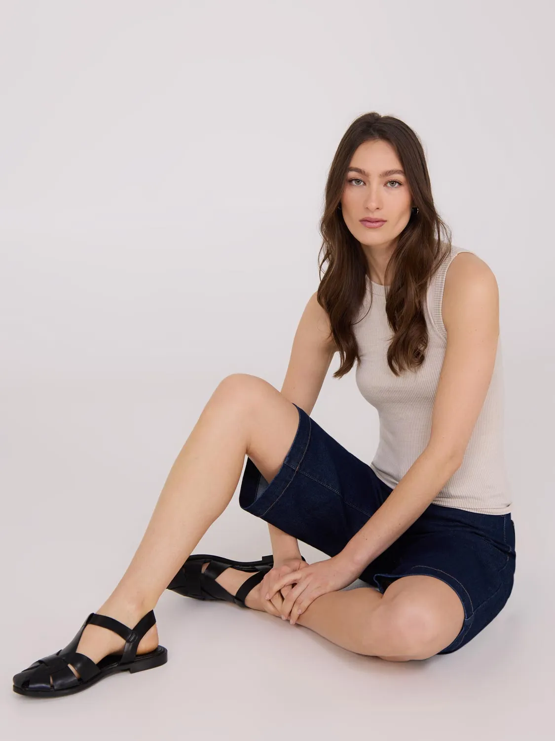 Sleeveless Ribbed Tank Top smooth base