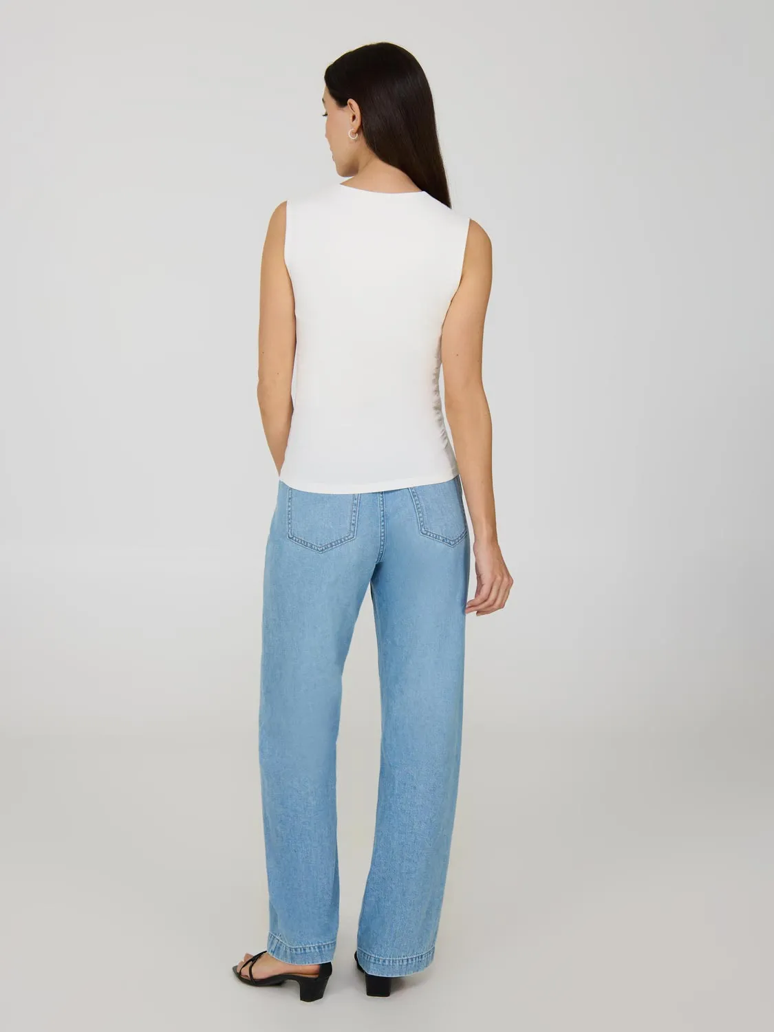Sleeveless Ruched Square Neck Top urban comfort