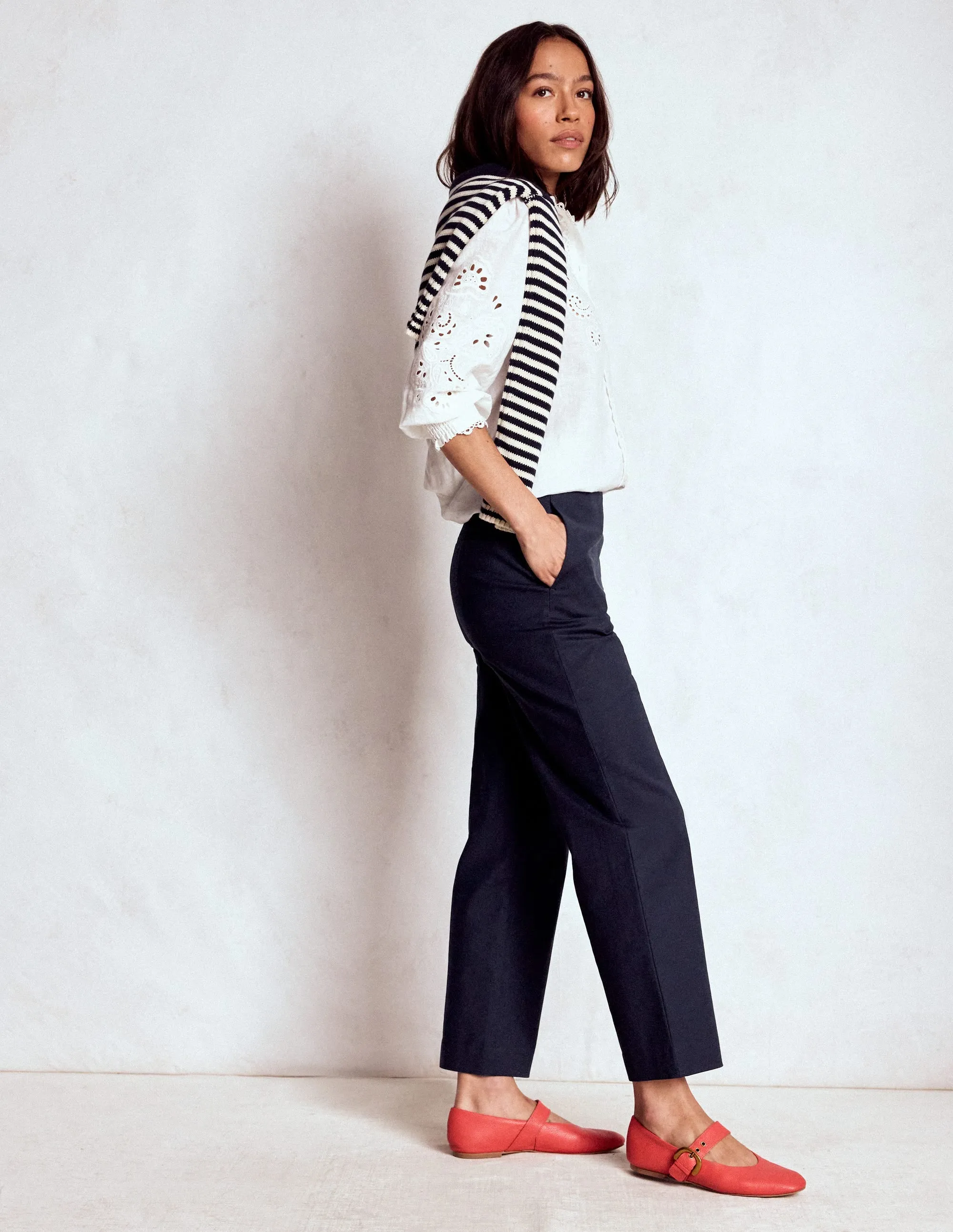 Smart 7/8 Trousers-Navy gender neutral