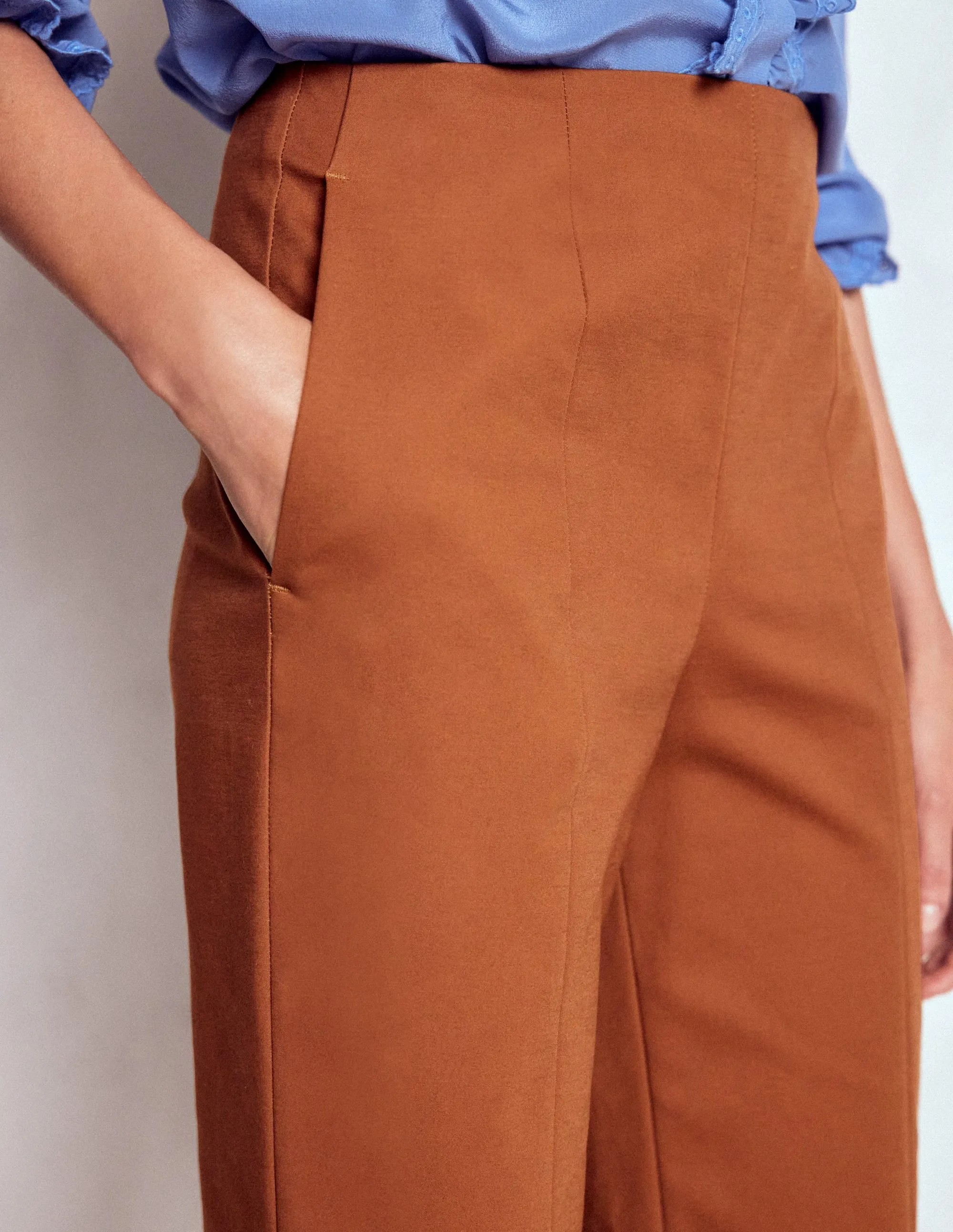 Smart 7/8 Trousers-Russet durable fabric
