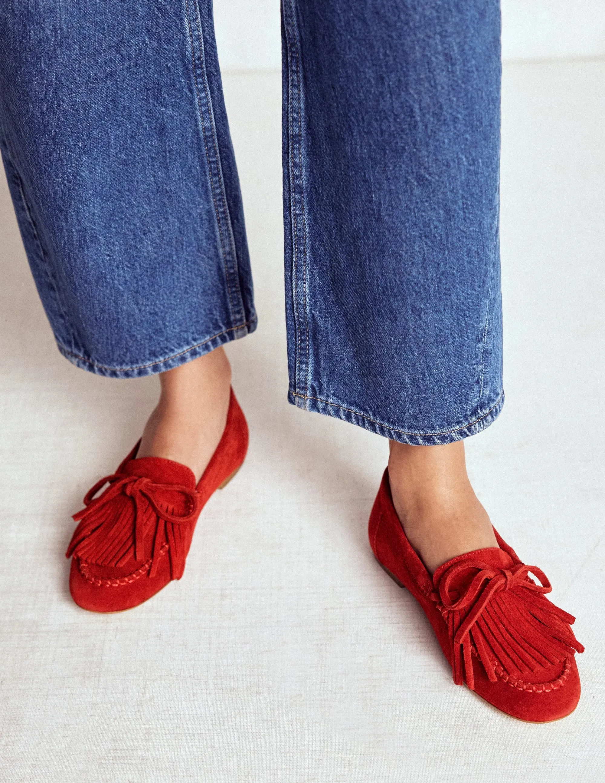 Soft Tassel Deck Shoes-Post Box Red minimal durable