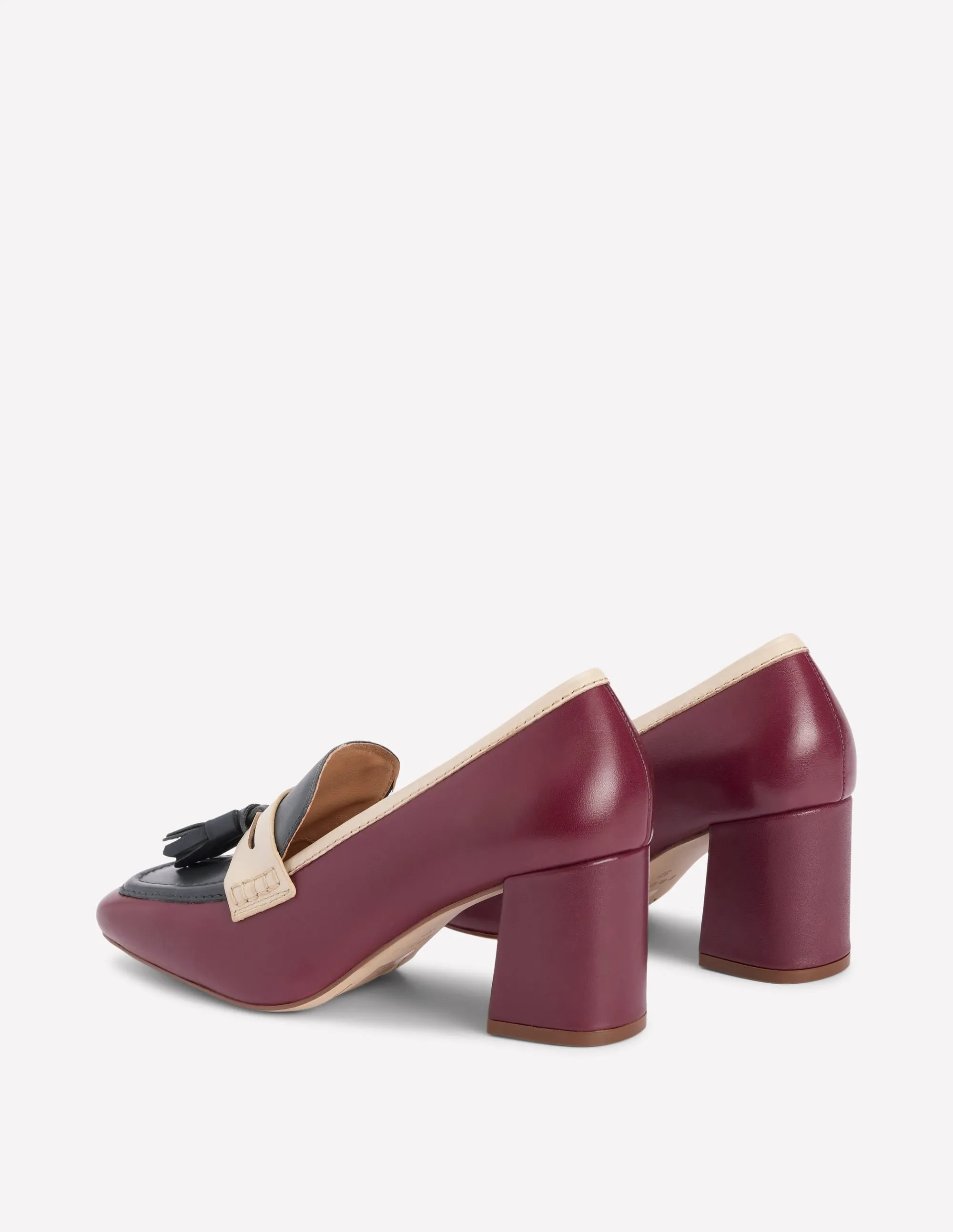 Sol Block Heeled Penny Loafers-Oxblood Versatile piece