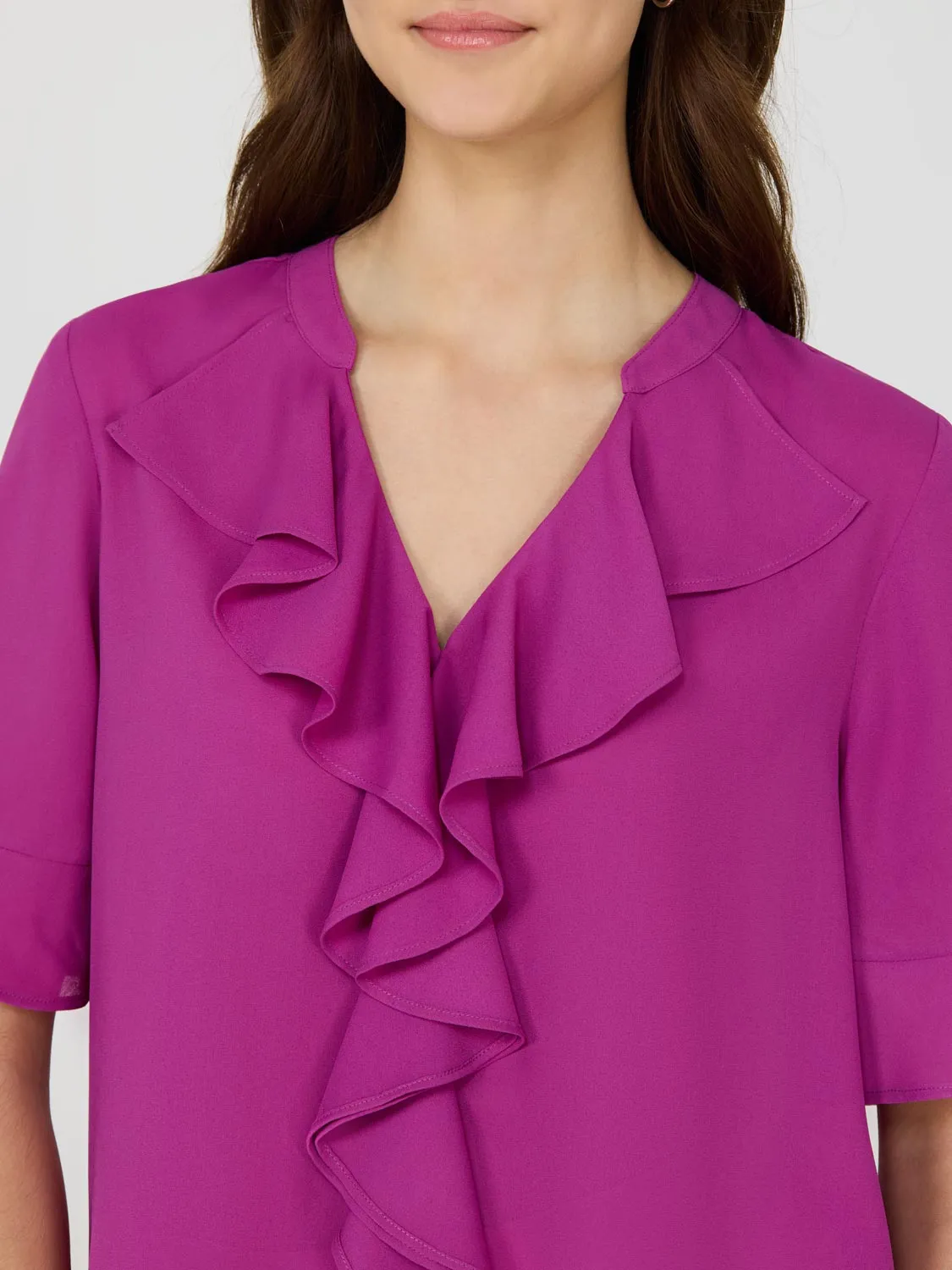 Split Neck Chiffon Blouse All Day Wear