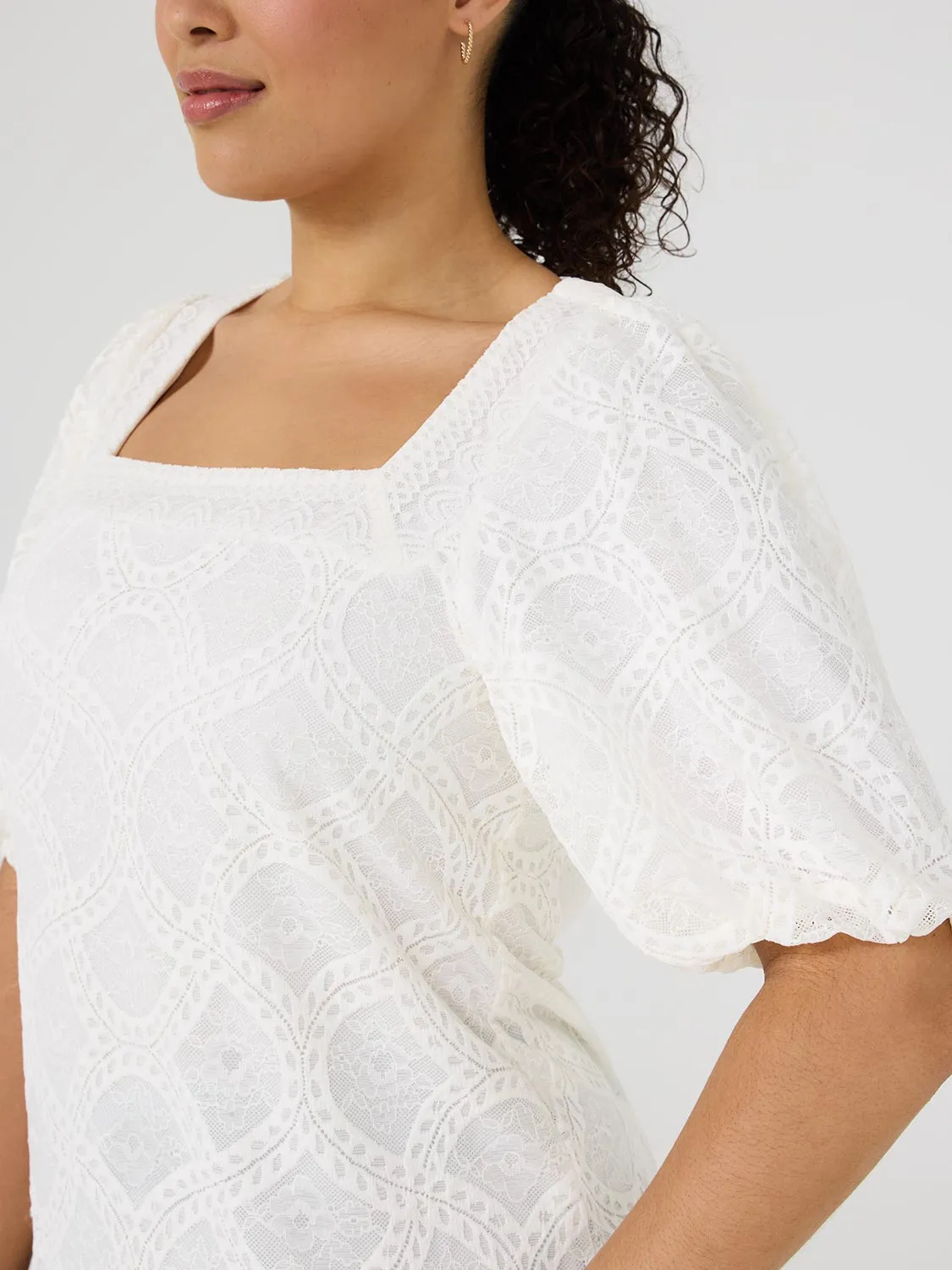 Square Neck Lace Top Go Everywhere