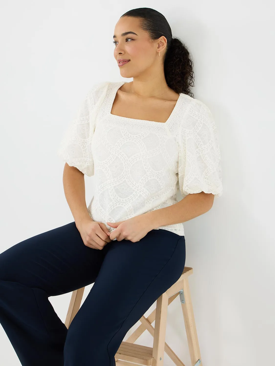 Square Neck Lace Top Everyday Cool