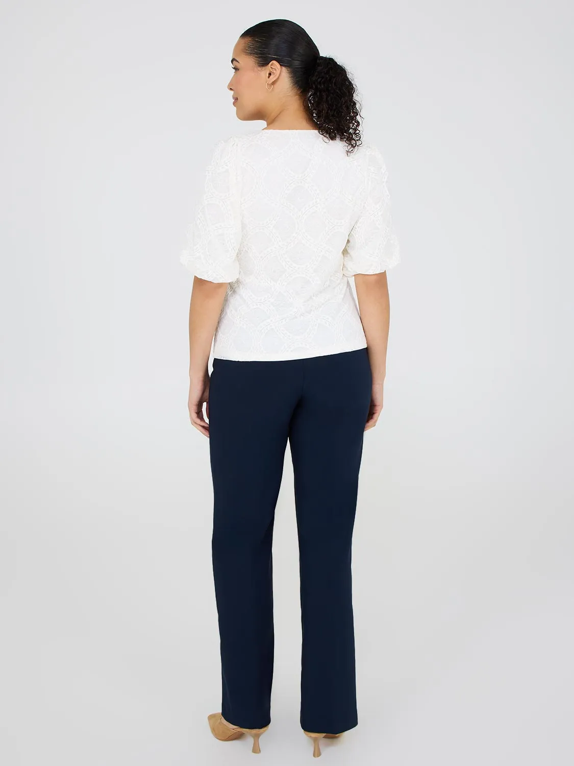 Square Neck Lace Top Airy Feel