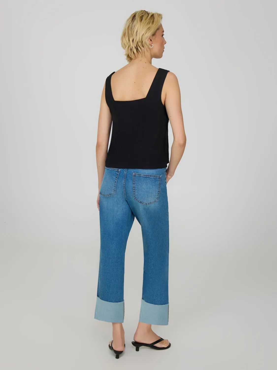 Square Neck Linen Tank Top ultimate base
