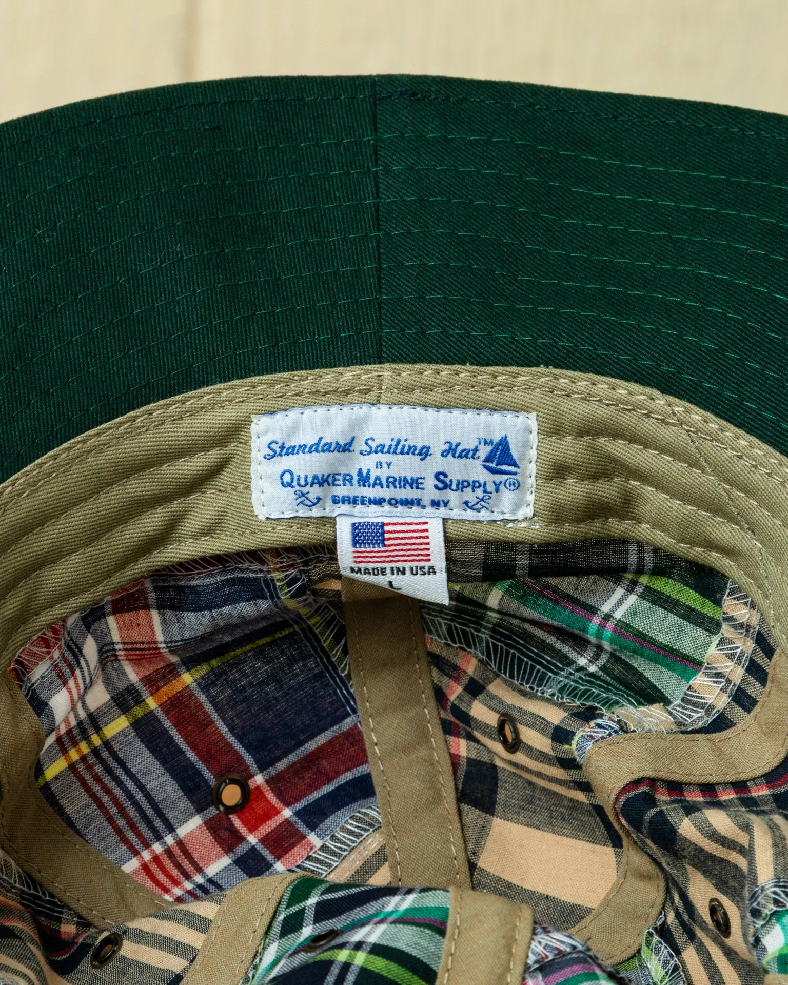 Standard Sailing Hat in Tartan Patchwork Madras yoga vibe
