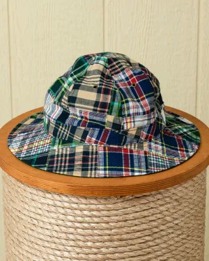 Standard Sailing Hat in Tartan Patchwork Madras metro style