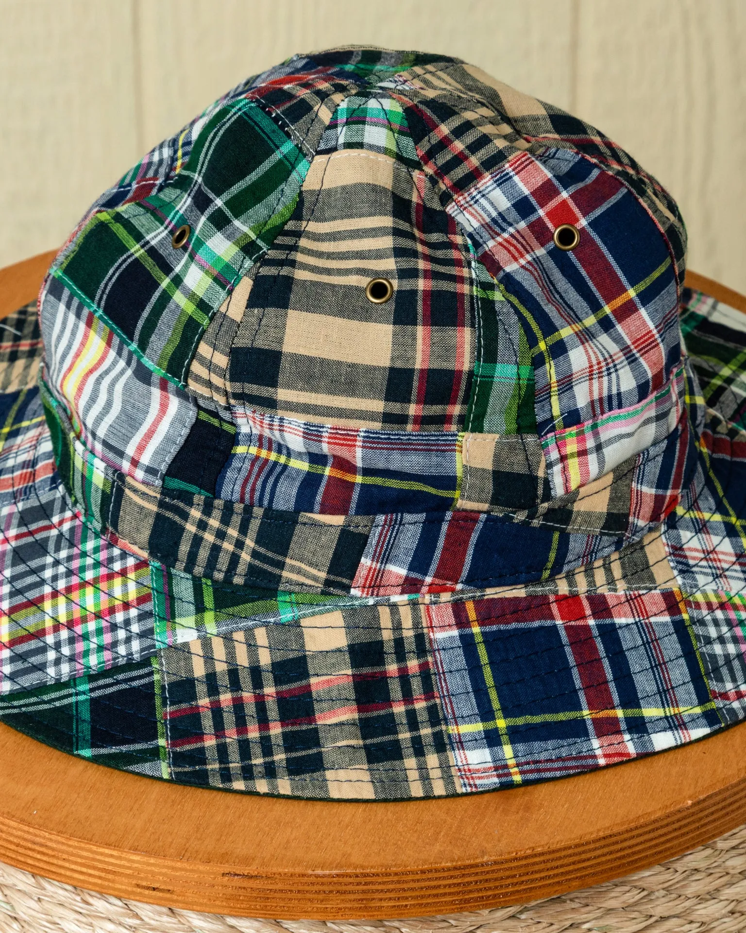 Standard Sailing Hat in Tartan Patchwork Madras road trip