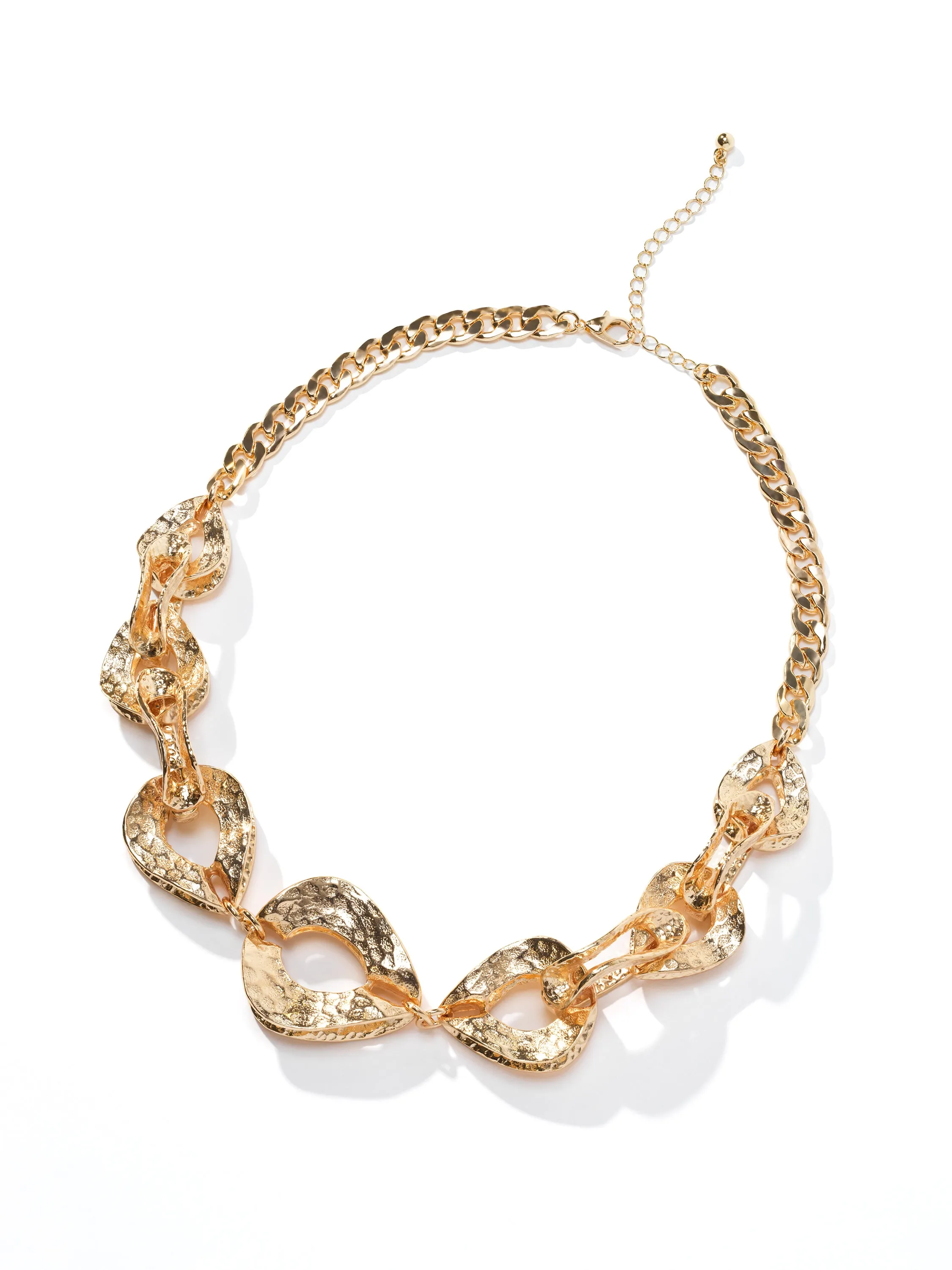 Statement Hammered Metal Necklace soft color