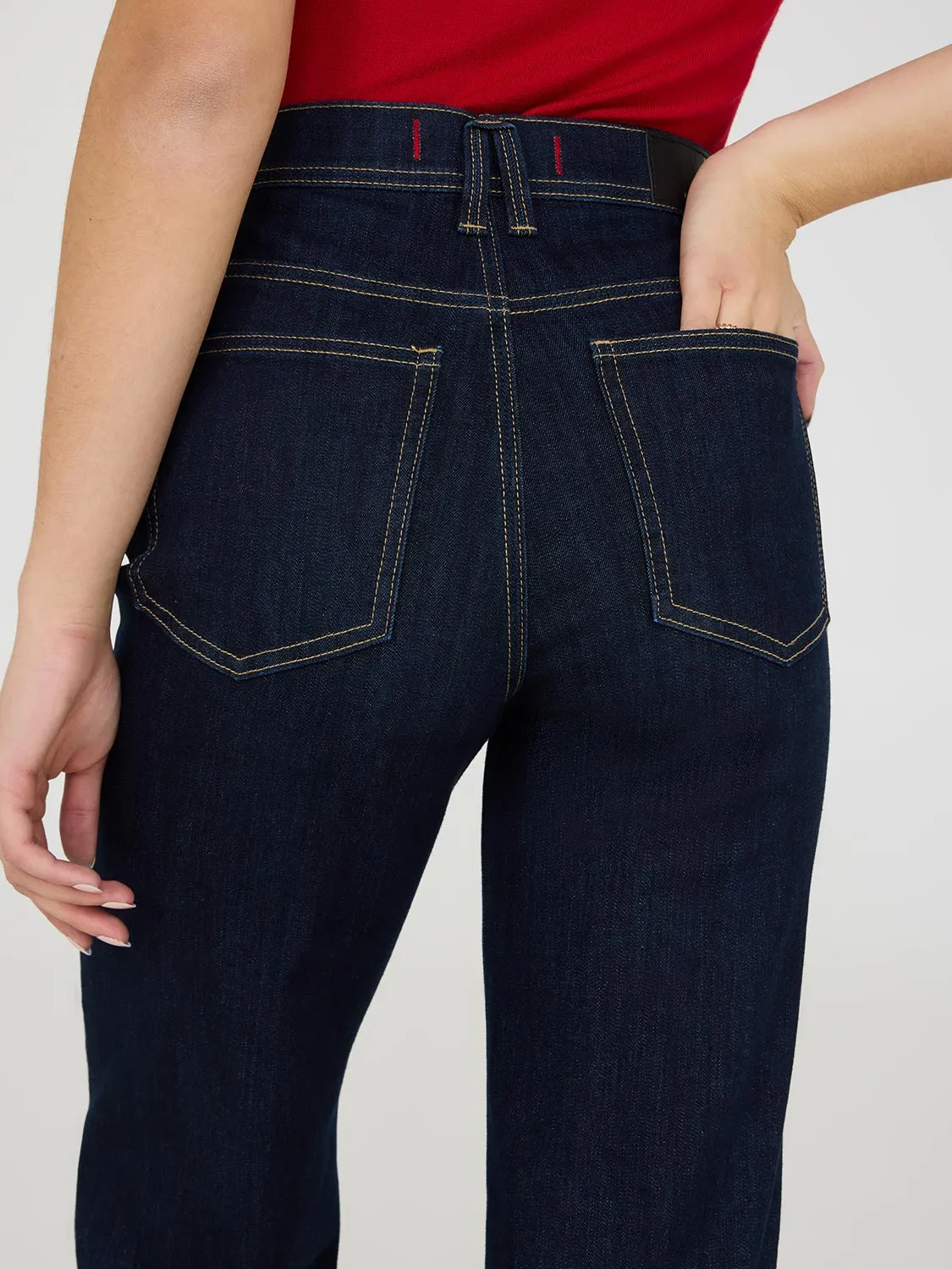Straight Leg Jeans With Wide Cuff easy match