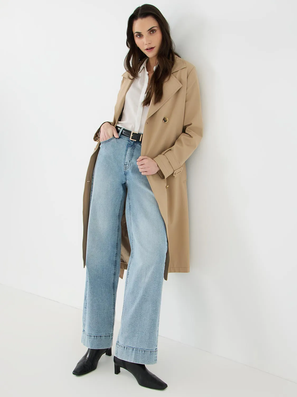 Straight Leg Jeans With Wide Cuff trendy essential