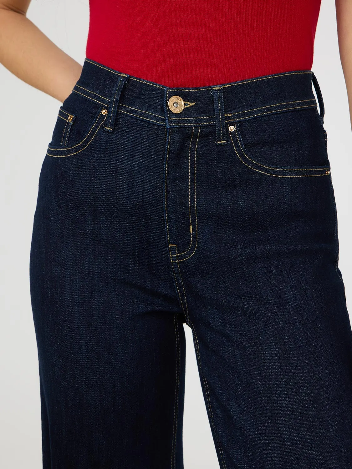 Straight Leg Jeans With Wide Cuff custom fit