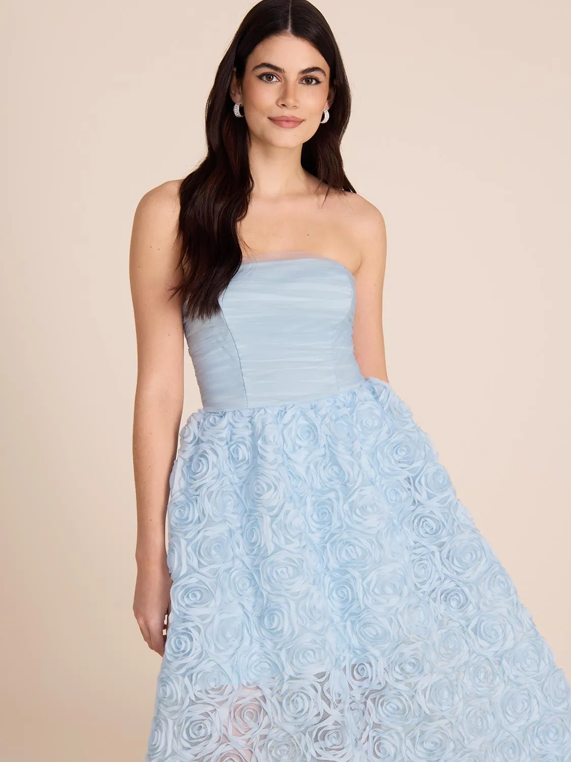 Strapless Gown With Rosette Skirt autumn winter