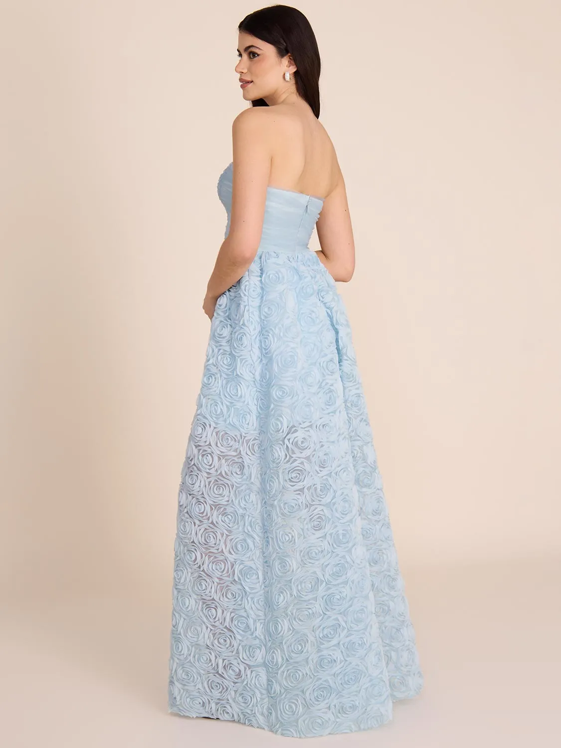 Strapless Gown With Rosette Skirt summer breeze