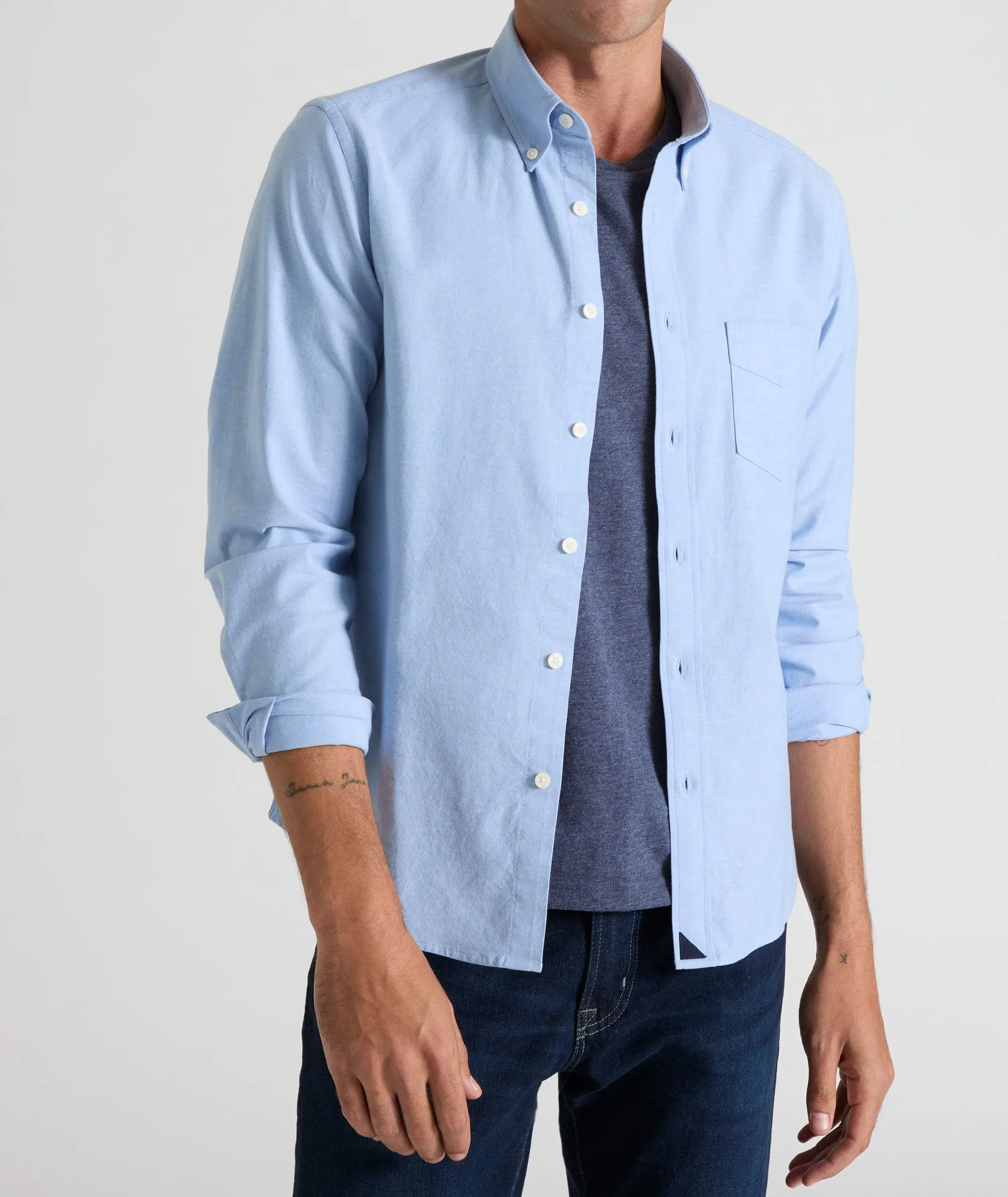 Stretch Cotton Oxford Bridges Shirt Style Neutral