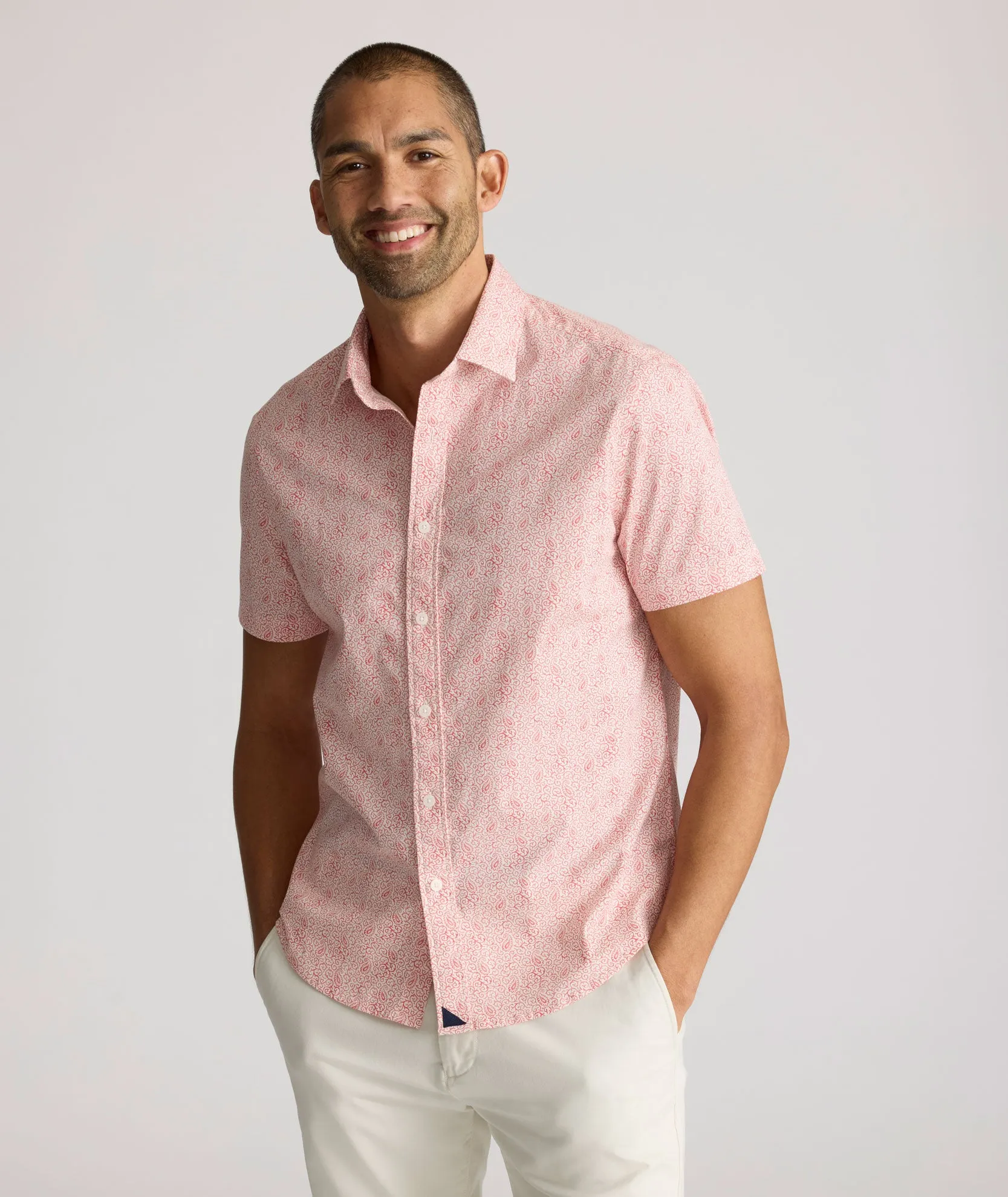 Stretch Cotton Short-Sleeve Coldwell Shirt Pure Line