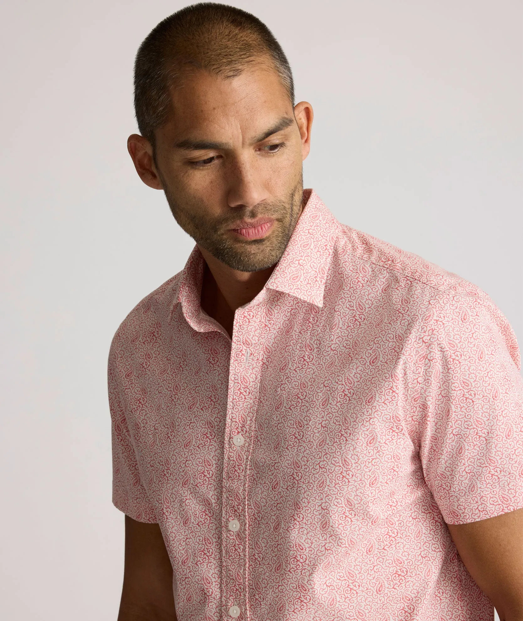 Stretch Cotton Short-Sleeve Coldwell Shirt Night Calm
