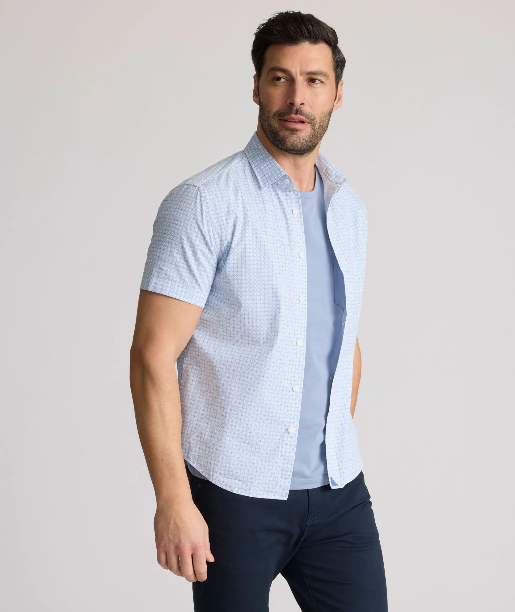 Stretch Cotton Short-Sleeve Dunbar Shirt Pure Line