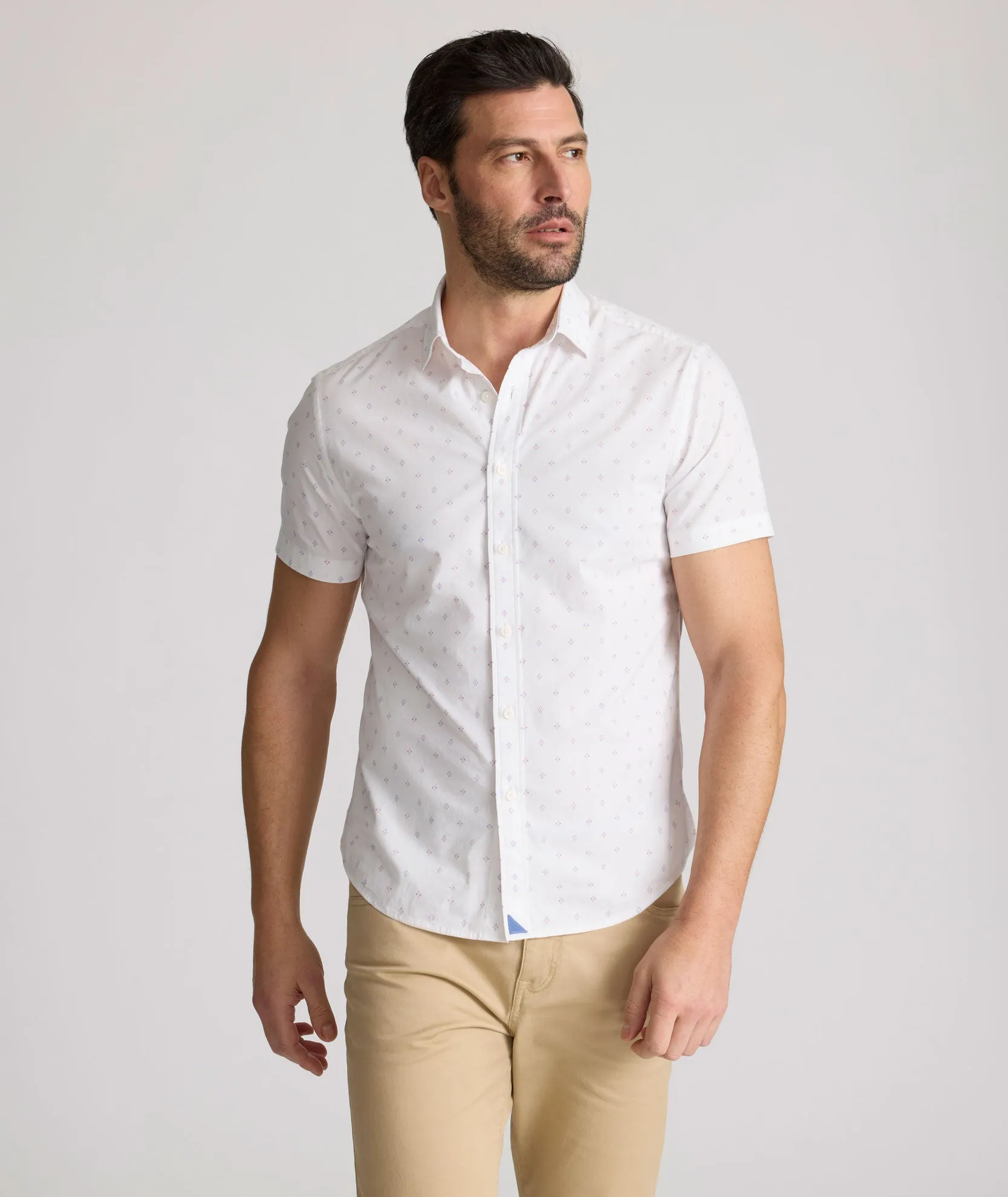 Stretch Cotton Short-Sleeve Rockwell Shirt Signature Cut