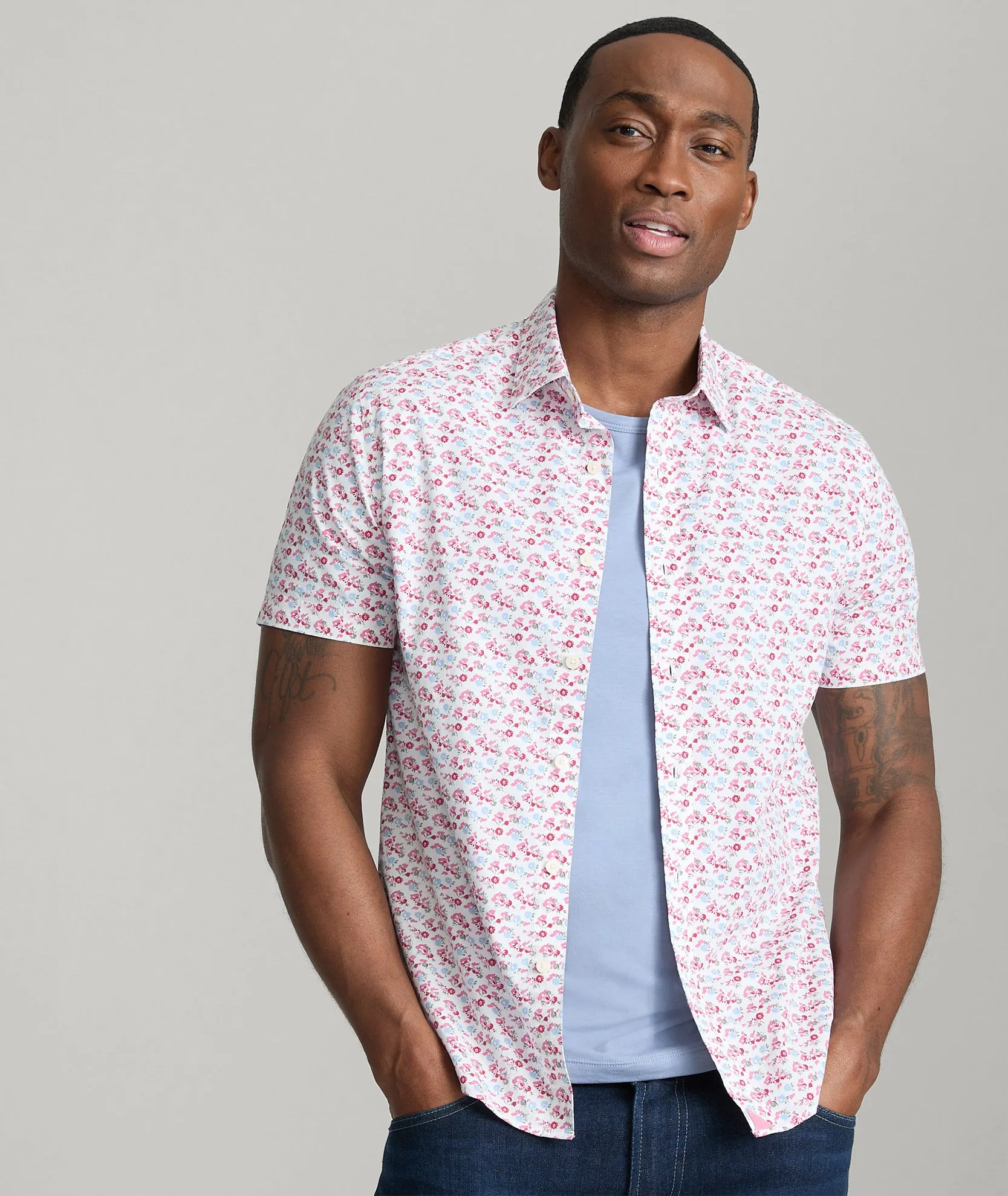 Stretch Cotton Short-Sleeve Sanchez Shirt Smart Layer