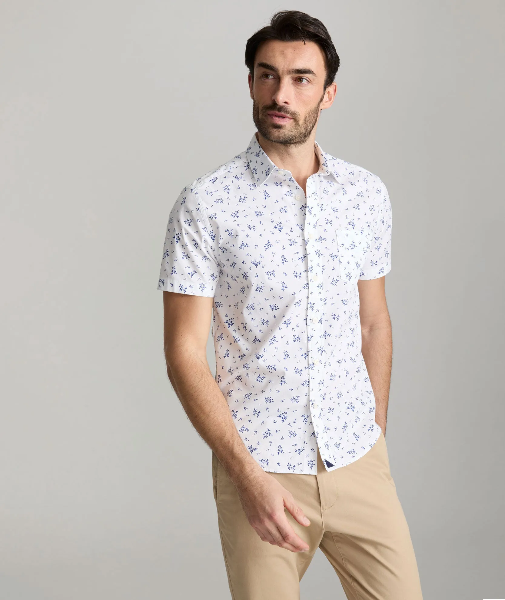 Stretch Cotton Short-Sleeve Ward Shirt Clear Fit
