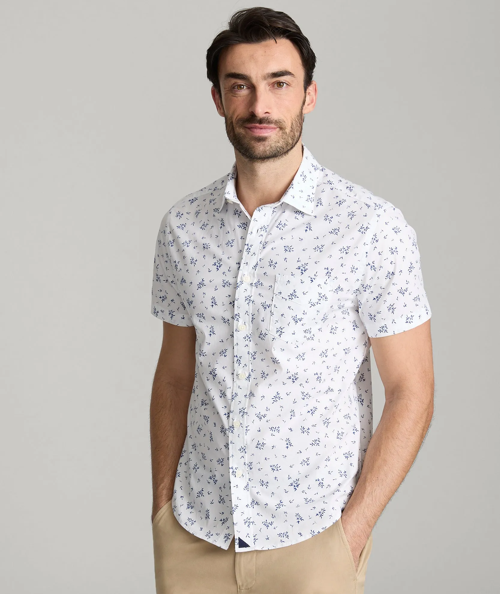 Stretch Cotton Short-Sleeve Ward Shirt Motion Chill