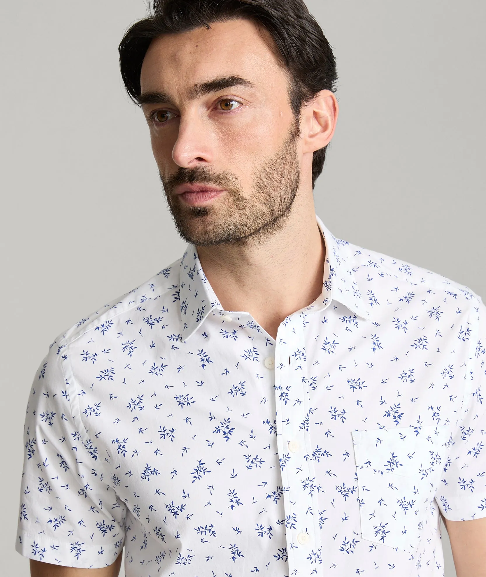 Stretch Cotton Short-Sleeve Ward Shirt Easy Clean