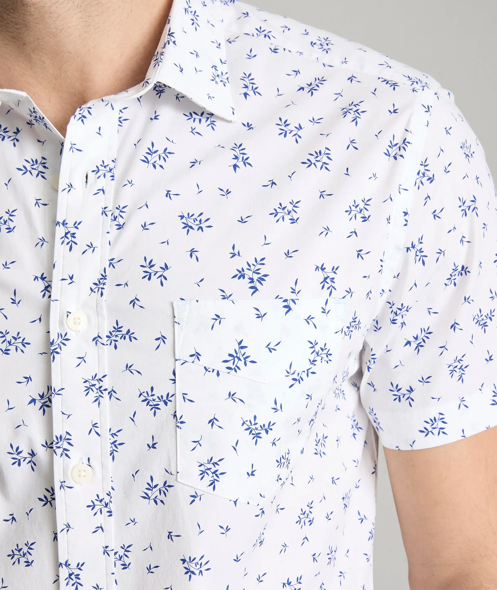 Stretch Cotton Short-Sleeve Ward Shirt Hot Days