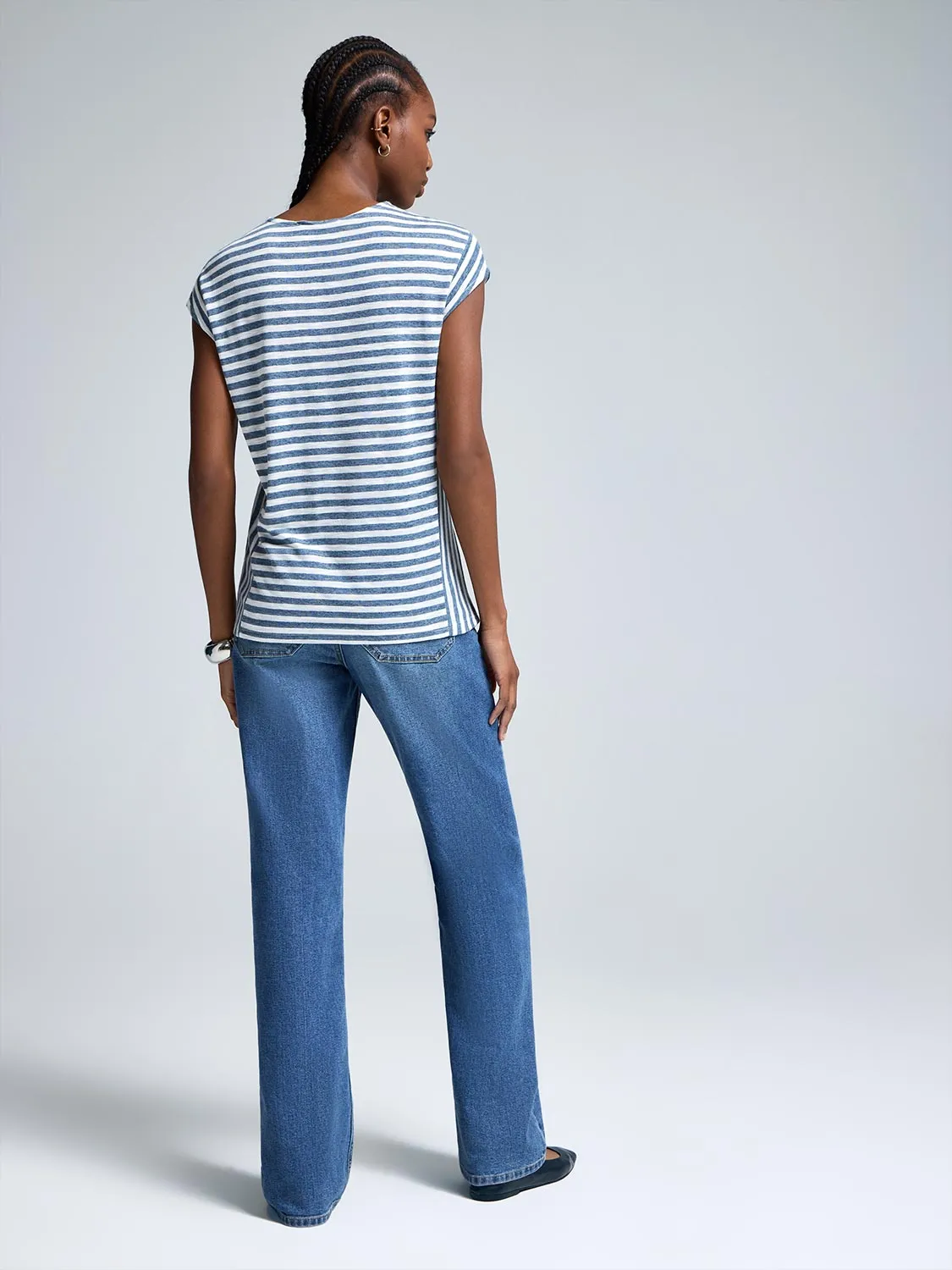 Striped Colour Block T-Shirt Easy Combo